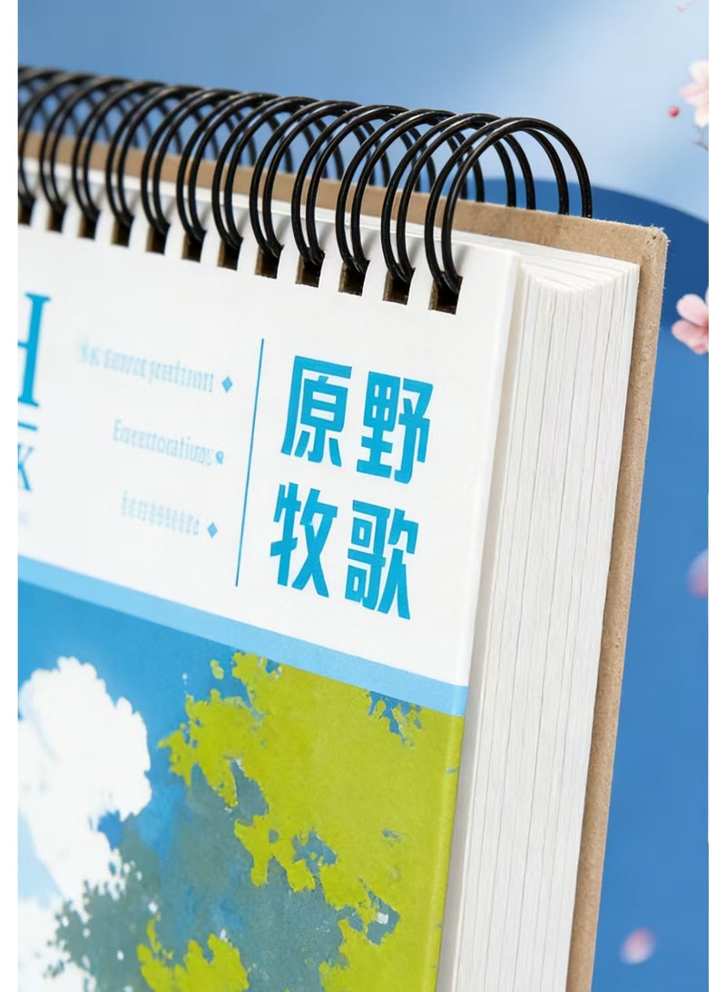 Mordely Original Pastoral Song A4 Thick Sketchbook with Rabbit Design, 60 Pages Spiral-Bound Blank Drawing Pad for Sketching, Doodling & Markers (A4, 30 Sheets) - Image 5